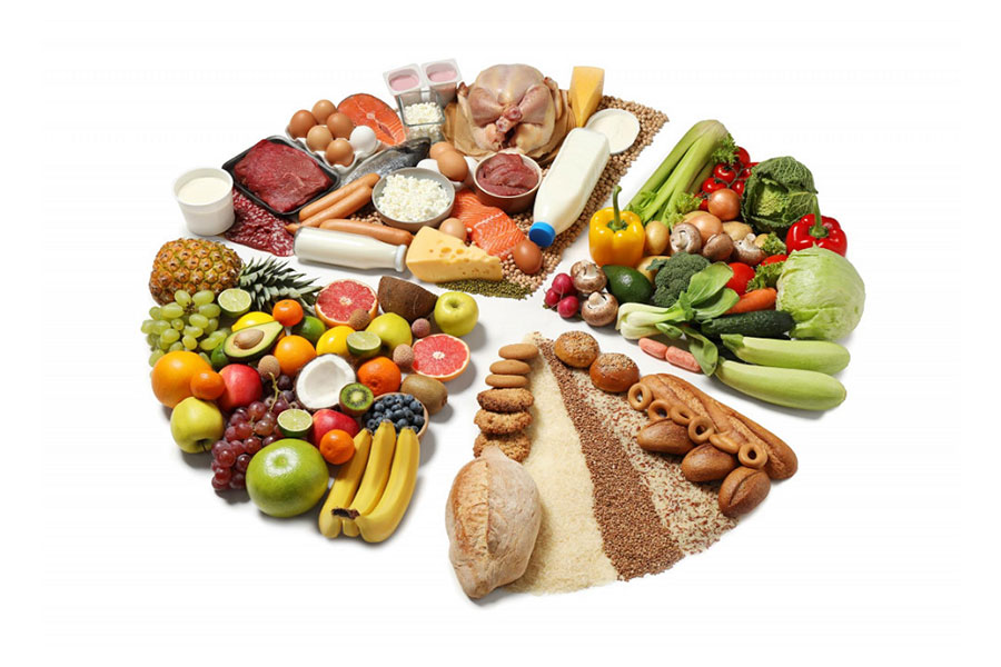انواع مواد مُغذّی با استفاده متعادل از مواد غذایی گروههای اصلی و همینطور گروه چربیها فراهم میشوند.